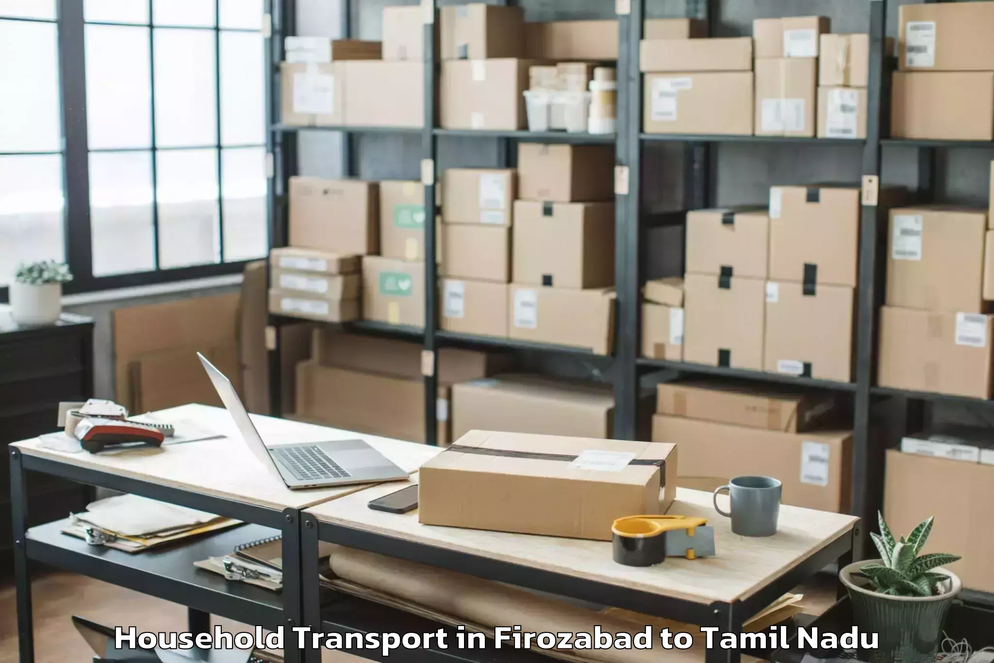 Reliable Firozabad to Gandarvakkottai Household Transport